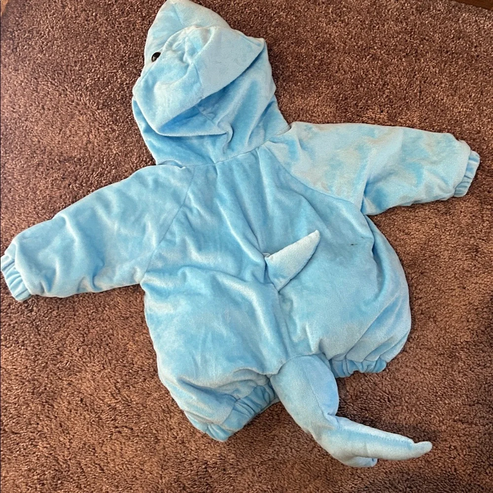 Hyde & Eek baby blue shark costume 6-12m